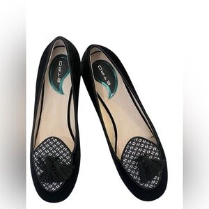 Etro black velvet ballerina flat